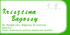 krisztina bagossy business card